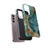Aquamarine inspired Geode in Watercolor - Impact Resistant Phone Case